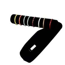 Bracelet Bangle Watch Roll Travel Pouch Jewelry Organizer, Black Gray Velvet Portable Zipper Pouch With Removable Roll Insert For Standard Size 12.5\ W X 2.8\ Diameter. (All Black),Black - 黑色的 - 查看 1