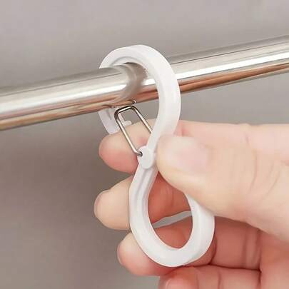 1-20个装 S/M 码耐用三色 S 型挂钩 - 高强度塑料挂钩 - 节省空间的横杆收纳架，适用于厨房、酒店、浴室和衣柜收纳 - 耐腐蚀防锈