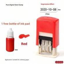 1pc Auto-Inking Date Stamp (Ink Pad Included), Adjustable Year/Month/Day, Self-Inking Manual Coding Machine, Roller Stamping Date Calendar Numbers, Suitable For Office Workers, Enterprises, Store Owners, Accountants, Administrators - Multicolor - View 9