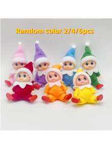 1/2/4/6 piezas Muñeca de Navidad, Muñeca Elfo de Navidad Mini, Calcetines de Elfo Rojo y Verde para rellenar, Decoración de Año Nuevo, Accesorios de Decoración de Navidad (Conjunto a Rayas), Decoración de Navidad, Disfraz, Regalo de Navidad para Estudiantes, Familia, Amigos, Relleno de Piñata, Favor de Fiesta de Vacaciones, Regalo de Acción de Gracias