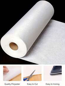1 Roll, 11.8 Inches X 10/15/20 Yards Iron-On Fusible Interfacing, Suitable For Sewing And Crafting - Lightweight Polyester Interfacing For Garments, Bags And Home Decor - trắng - Xem 12