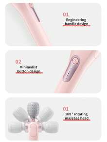 无线全身振动按摩器，硅胶按摩头，适用于颈部、背部、肩部、腰部、腿部和足部，女性专用按摩工具，适合作为节日礼物 - 彩色 - 查看 7