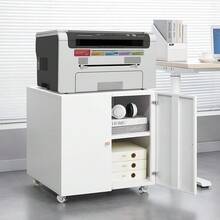 Dragonpad Metal Printer Cabinet With 4 Wheels, Mobile Rolling Cabinet With File Storage, Heavy Duty Under Desk Printers Table Stand With Doors & Adjustable Shelf, Home Office File Organizer Printer Stand - Trắng-2 lớp - Xem 5