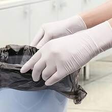 50/100 Pieces Of White Disposable Nitrile Gloves - Latex-Free, Durable, Suitable For Kitchen, Cleaning, Hair Dyeing, And DIY Crafts - White - View 8