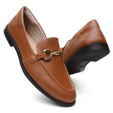 USEVITTAL Mocassim Feminino  básico  Casual    Couro genuíno    Mocassim  Escritório    Todas - Caramelo - Visão 5