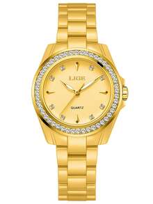 LIGE女士腕表，陶瓷表带，独特表盘。休闲又不失精致的石英腕表。防水，适合日常佩戴。