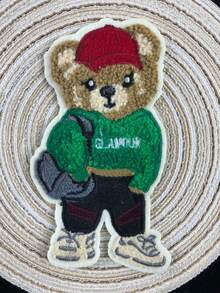 Parche bordado de oso marrón de dibujos animados, diseño único para ropa y accesorios DIY, vaqueros, vestidos, adorable aplicación bordada de dibujos animados - Multicolor - Ver 18