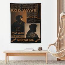 Rap Rod R&B Wave Tapestry, Hip Hop Poster For Party Party Banners, Funny Wall Hanging Backdrop For Room Lobby, Faith Aesthetic Decor 60""X40"", Style2 - 彩色 - 查看 6