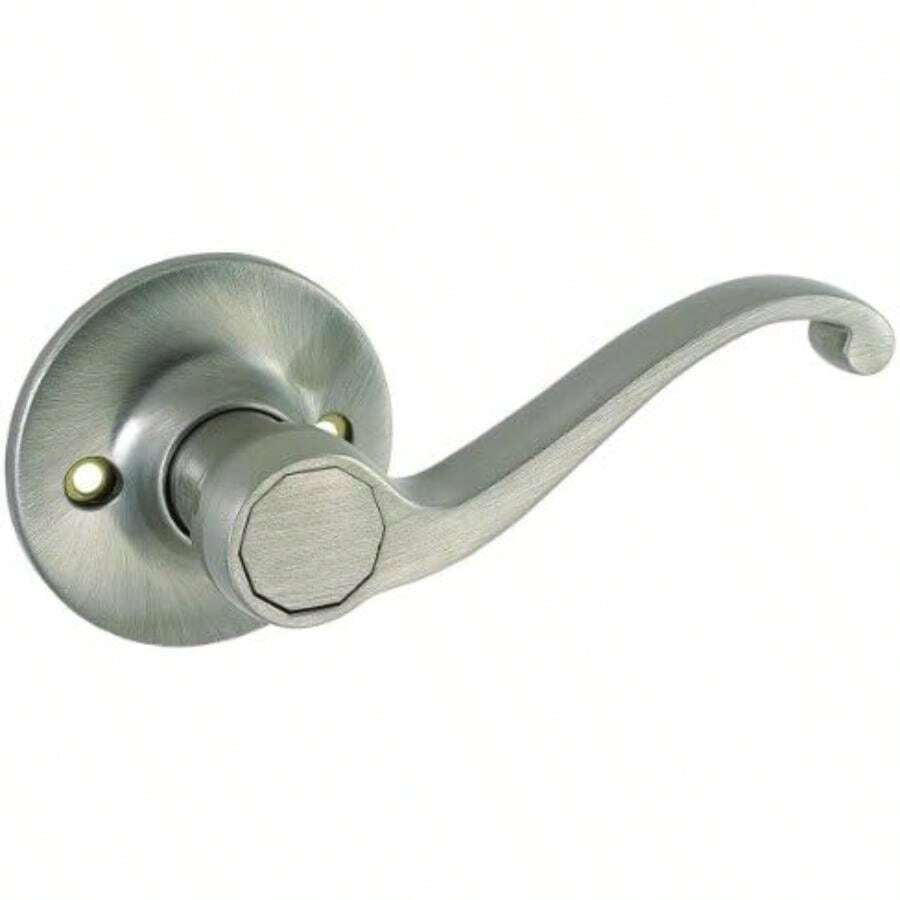 Design House 783043 - Palanca para puerta de baño y cama de privacidad de pergamino de latón pulido(Níquel Satinado Desplazar) - Multicolor - Ver 1
