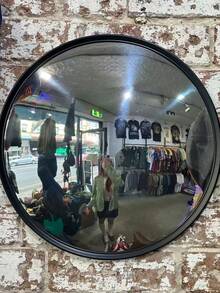 1 chiếc gương tròn lồi trang trí thanh lịch - Gương trang trí toàn thân bằng nhựa, thích hợp cho phòng khách và phòng ngủ, không cần điện, không lông vũ, gương treo tường nằm ngang. Lý tưởng để thử quần áo, trang trí phòng, quà tặng cho phụ nữ, quà Giáng sinh, gương treo tường, gương phòng ngủ. - Nhiều màu - Xem 1