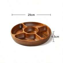 South American Walnut Wood Fruit Bowl, Round Solid Wood Nut, Snack, Fruit, Salad Bowl, Rosewood Tray - Multicolor - View 8