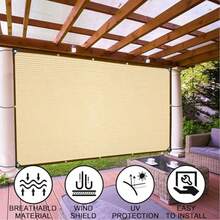 Beige Blackout Cloth, Tear-Resistant Sunshade Net, With Reinforced Grommet Holes, Durable Garden Sunshade Tarpaulin For Greenhouse, Plant Cover, Patio And Gazebo, Yellow - Beige - View 10