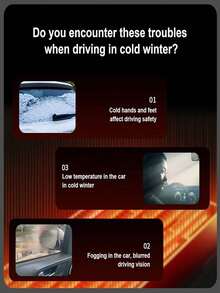 12V Digital Display Car Heater, Rapid Heating Portable Defroster, Cigarette Lighter Powered, Heating And Fan For Fast Warming, Suitable For Most Vehicles, Ideal For Winter Travel And Camping, Auto Accessory