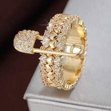 1pc Elegant Brooch Pin With Heart Design Encrusted Cubic Zirconia, Fashion Ring Gift For Women, Valentine's Day - Multicolor - View 19