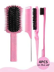 Juego de 2/3/4/5/6/10 cepillos para el cabello con cepillo para definir el cabello rizado, el borde lateral estrecho separa y da volumen a los mechones rizados de manera eficiente, cepillos de estilo con 9 hileras de cojín de nailon, para secado y peinado, anti-enredos, cepillo masajeador de cuero cabelludo de silicona suave, (6.8oz/200ml) Botella rociadora continua para el peinado - Multicolor - Ver 13