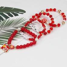 4pcs/Card China Red Series Elastic Beaded Bracelet, Patriotic Bracelet To Celebrate Festivals - Style 1 National Emblem - View 9