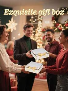 10 hộp quà màu trắng, kích thước 6.5"X6.5"X2", kèm ruy băng, thích hợp làm quà tặng sinh nhật, đám cưới, tiệc tùng, ngày Valentine, ngày của Mẹ (có 3 kích cỡ). - bạch kim - Xem 7