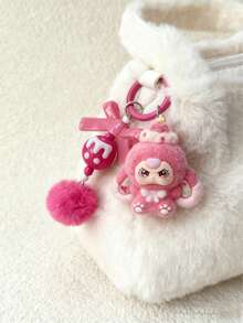 新款可爱大耳朵心形钥匙扣，时尚卡通配饰包包挂饰，钥匙圈（精美独立包装） - 彩色 - 查看 1