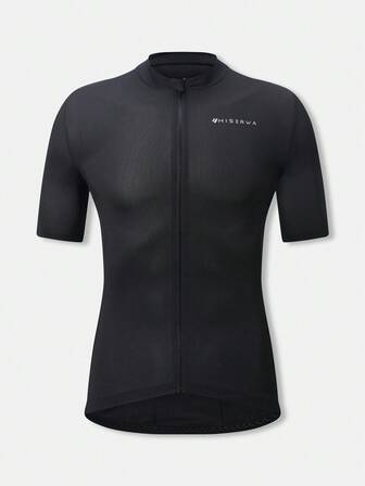 HISERWA Men's Cycling Jersey Classic Black Racing Cycling Jersey Short-Sleeve Cycling Jersey Quick-Dry Breathable Summer Cycling Gear