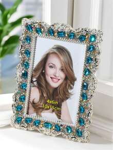 1 khung ảnh trang trí pha lê bạc, khung để bàn đính đá, kích thước 6"/7", thích hợp làm quà tặng cho gia đình và bạn bè, quà sinh nhật hoặc quà tốt nghiệp. - Bạc - Xem 13