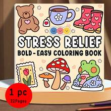 [NEW STRESS RELIEF Coloring Book] 1pc Original Coloring Book , 22 Pages Single-Sided Printing, Clear Lines And Exquisite Patterns, Ideal For Relaxation | Perfect Gift For New Year, Valentine's Day, Christmas, Birthdays, School Holidays, Perfect For Adults & Teens & Child - Multicolor - View 2