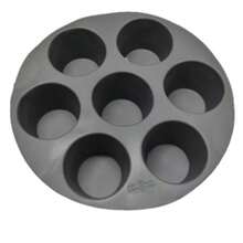 1 个 7 孔硅胶蛋糕模具 - 耐用黑色，非常适合果冻、布丁和纸杯蛋糕烘焙，空气炸锅配件，食品储存容器，烘焙必需品|圆形蛋糕模具|硅胶结构，烘焙用品 - 彩色 - 查看 10