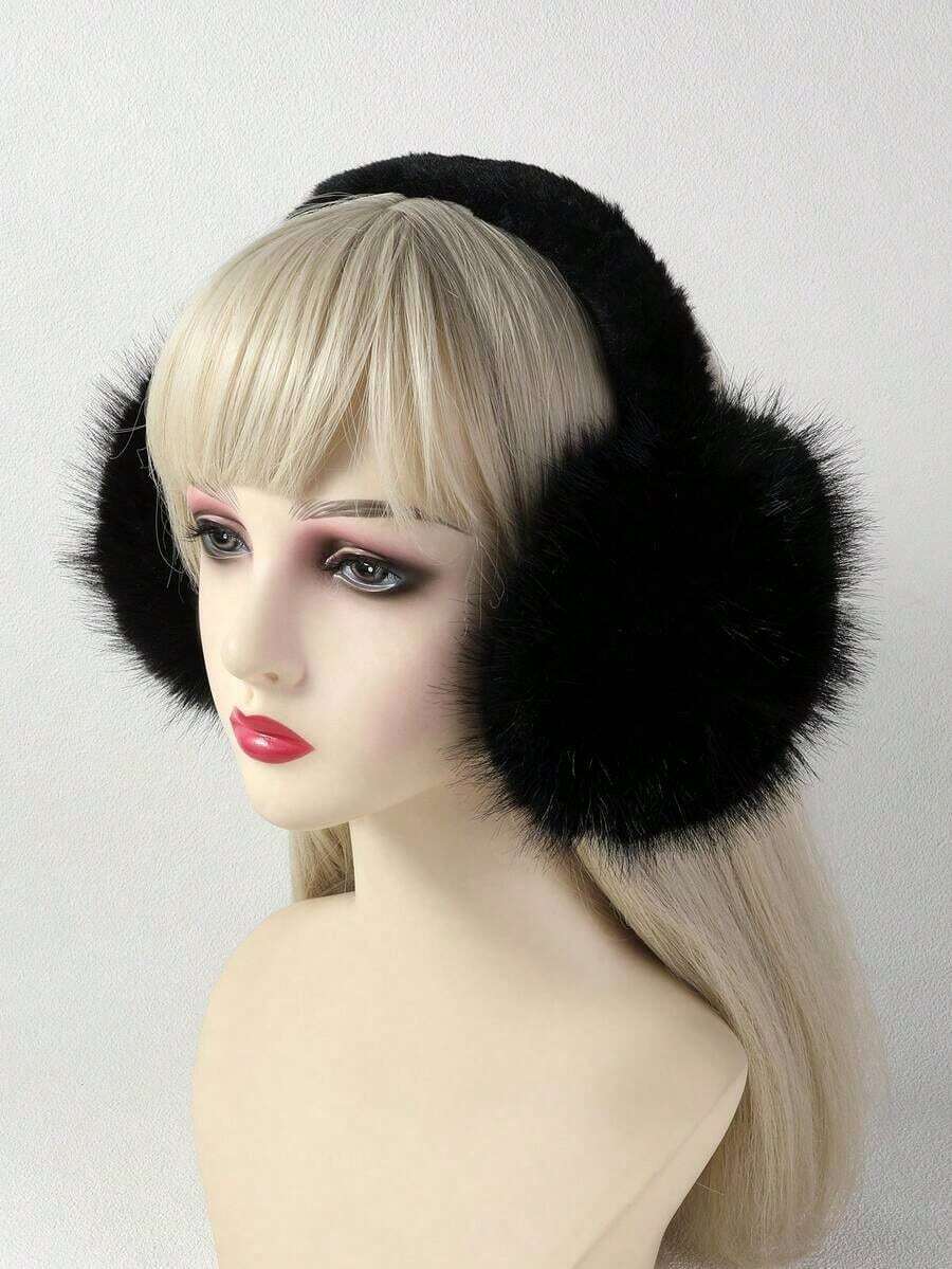 1pc Winter Plush Ear Muff Women, Ear Warmers Foldable & Anti-Freeze Earmuffs CICC - Hồng 2 - Xem 1
