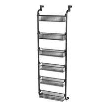 6-Tier Metal Over-Door Storage Hanging Door Storage Rack No-Drill Heavy-Duty Hanging Storage Shelf Suitable For Home Bedroom Living Room Laundry Room Bathroom - As Pic - View 6