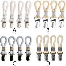 4 pinzas de algodón trenzadas de metal para toallas, pinzas de viaje portátiles para interiores y exteriores, pinzas de secado de toallas - B - Ver 5