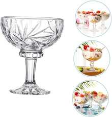ón de helado fabricante de helados hielo cuenco para servir con patas Maceta bol vasos para postres vasitos para postres tazas de pudín de vidrioón de vidrio Transparent - 1 - Ver 3