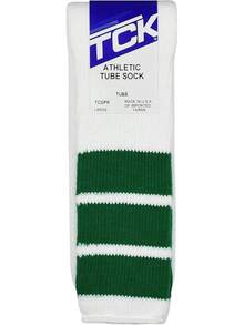 Calcetines de tubo retro de tres rayas TCK - Verde Kelly - Ver 4