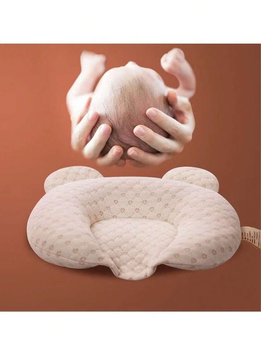 Almohada en forma de U para bebé, almohada de cuña de cuna redonda suave con funda de almohada extraíble y lavable, almohada de alimentación, ayuda a aliviar el reflujo del sueño del bebé. - Beis - Ver 1