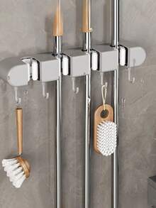 1 قطعة علاقة مسح للحمام، خطاف تعليق بدون ثقب، خطاف قوي للتعليق، مناسب للحمام وغرفة المعيشة والنوم، يمكن تعليق المساحات والخرق والمكانس وغيرها