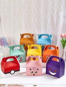 DOBBLE 8pcs/16pcs Candy Box, Cartoon Character Pattern Foldable Gift Bag, Suitable For Birthday Party, Holiday, Halloween, Christmas, Wholesale Event Supplies - Multicolor - View 1