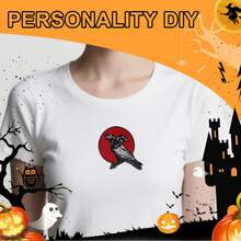 1pc Triple Crow Heat-Seal Patch, DIY Clothing Decoration Fabric Applique Accessory