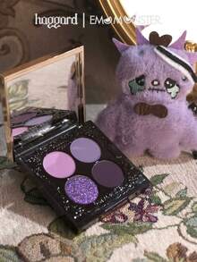 haggard Emo Monster Series 4-Color Eyeshadow Palette 02#VORACAT, Monster Series 4-Color Eyeshadow Palette, Smoky Pink-Brown Aurora Glitter Shades, Matte And Shimmer Finish, Long-Lasting Pigmentation, 5.2g/0.18oz - 02 - Xem 5