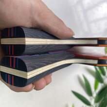 三星级乒乓球拍两支装，中国制造，五层实木结构，厚实耐用，进攻速度快，附赠球拍包 - 彩色 - 查看 4