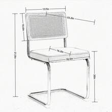 Set Of 2 Modern Medieval Dining Chairs, Velvet, Natural Rattan Base And Chrome Stainless Steel, Upholstered Rattan Kitchen Chairs, Gold, Beige, Olive Green. - Gold - View 10