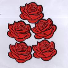 5 piezas de parches bordados con flores de rosa, parches decorativos de aplicación para chaquetas, jeans, camisetas, bolsos - Multicolor - Ver 13