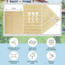 Opaque Privacy Fence, Waterproof Balcony Privacy Screen Cover - UV Protection, Suitable For Apartment Railings, Outdoor Patios, Platforms, Porches (Beige) - Beige - View 6