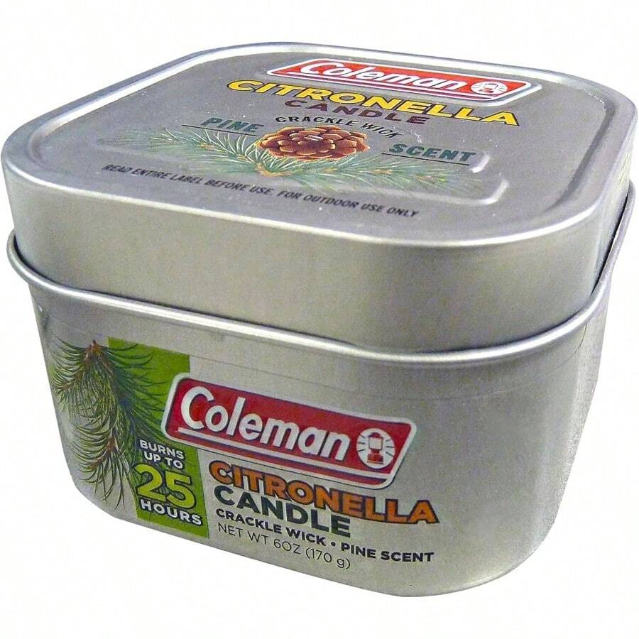 Pine Scent Citronella Candle With Wooden Crackle Wick - 6 Oz - 6 oz - Xem 1