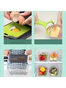 一套五合一多功能蔬菜切片器水果切片器手动食物刨丝器蔬菜刨丝器土豆刨丝器家用土豆切碎器厨房用品厨房小工具