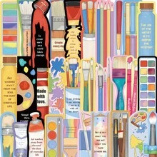 30pcs Cartoon Painting Brush Non-Duplicate Series Minimalist Stationery Creative Paper Bookmarks, Small Cards, Book Decorations, Reading Markers