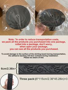 1 miếng viền chân tường tự dính, khuôn trang trí cho phòng khách, phòng ngủ, trang trí nhà cửa, Giáng sinh, Halloween, Ngày lễ tình nhân & đồ trang trí Giáng sinh 2025, Năm mới, Năm mới vui vẻ, dải trang trí cải tạo góc tường, quà tặng tuyệt vời cho gia đình (Màu đen) - màu đen - Xem 14