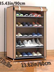 6/8/10层鞋柜，带防尘罩，无纺布材质，节省空间，大容量，易于组装，便携式鞋柜，适用于多种场景，例如玄关、储物架、家庭和宿舍收纳、鞋子整理、鞋子收纳、鞋柜、房间装饰、置物架、搁板、简约风格、春假、Opulessaboho风格、高端风格、母亲节、沙特阿拉伯国庆日 - 彩色 - 查看 6