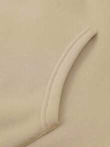 Zrgoth 男士摩托车赛车主题印花宽松袋鼠口袋连帽衫，秋冬款 - 杏色 - 查看 7