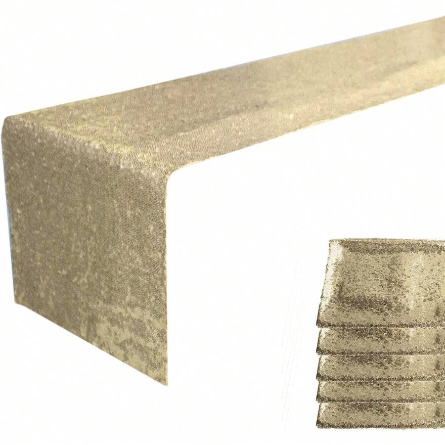 Champagne Sequin Table Runner 12" X 72" Pack Of 5 Sparkly Champagne Metallic Table Runner Glitter Sequin Runner For Table Birthday Party Event Decorations Wedding Decorations And Gifts - Fuchsia - View 1