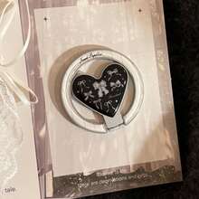 1个INS风彩色爱心磁吸手机支架，可折叠金属支架，便携式桌面支架，精致美观，兼容多种磁吸手机壳，兼容苹果、荣耀、vivo、OPPO等品牌手机，兼容、安卓手机，生日礼物，送给家人、朋友的理想之选，生日推拉式手机支架，手机配件