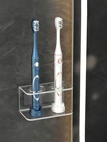 Wall-Mounted Electric Toothbrush Holder, No Drilling Design, Easy To Clean, Compact Size, Space-Saving, Multi-Function Storage Rack For Toothbrush, Toothpaste, Cosmetics, Bathroom Decor, Bathroom Storage, Home Decor - Gravel Toothbrush Holder/comb Holder - View 8