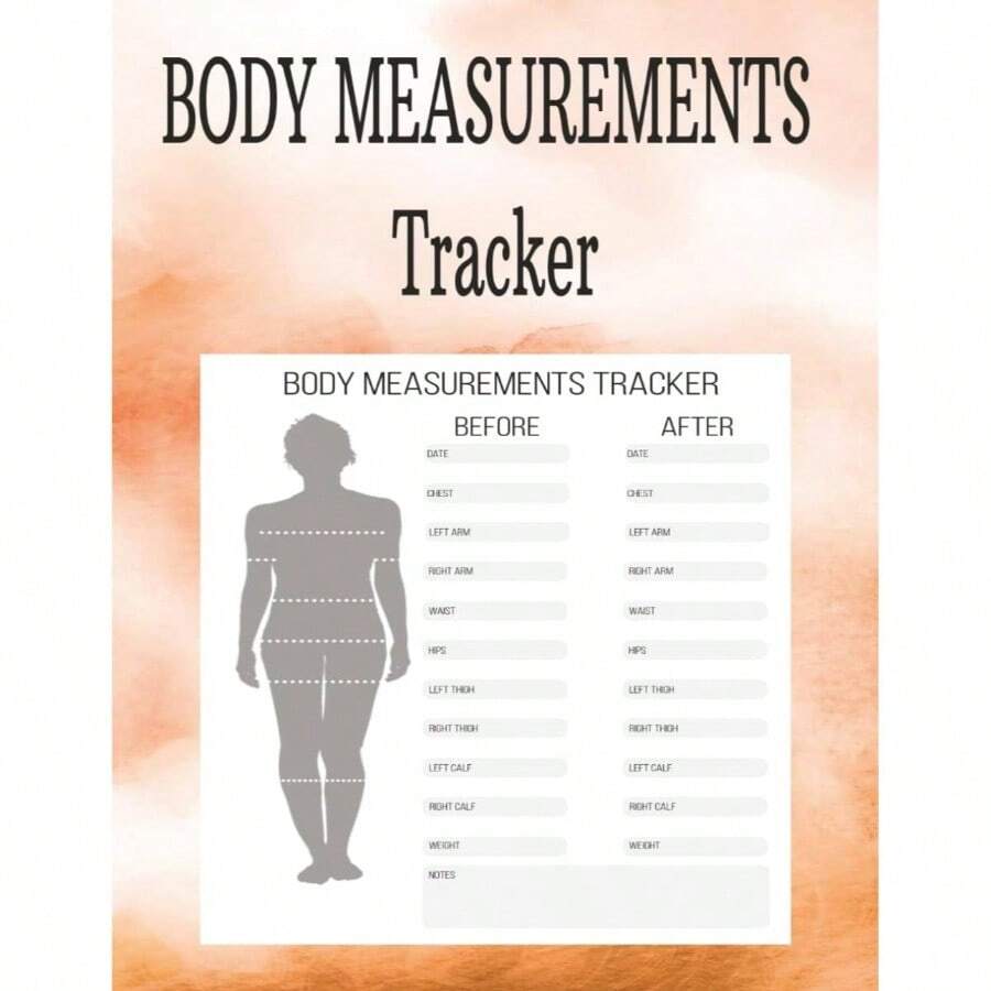 BODY MEASUREMENTS Tracker: inchBody Measurements Tracker Record Weight, Waist, Hips, Chest More Fitness, Wellness Progress Journal inch - inicial - Ver 1